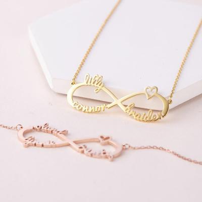 China Environmental Protection Custom Personalized Luxury 14K Gold Plated Stainless Steel Name Necklace Pendant Jewelry for sale