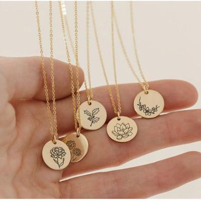 China BUREI Environmental Protection Best Selling Women's Fashion Stainless Steel Gold Plated Necklace With Private Custom Pendant for sale