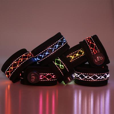 China Polyester webbing battery version LED horse leg band glow horse light leg strap. for sale