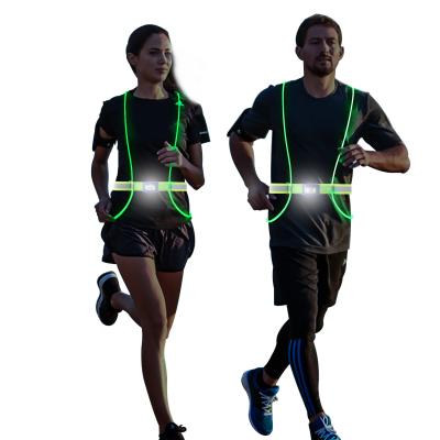 China LED FLASH USB Recharge LED Vest Flashing Led Light Fiber Reflective Safety Running Vest For Night Sport for sale