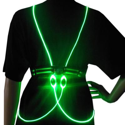 China INSTANT Green LED Round Fiber Safety Flashing Vest For Running for sale