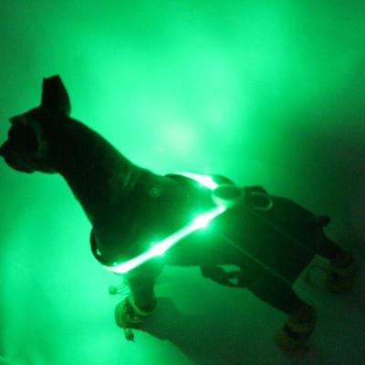 China Safety LED Reflective Dog Harness Protect Your Pets Fiber Optics LED Dog Vest Adjustable Lightweight for sale