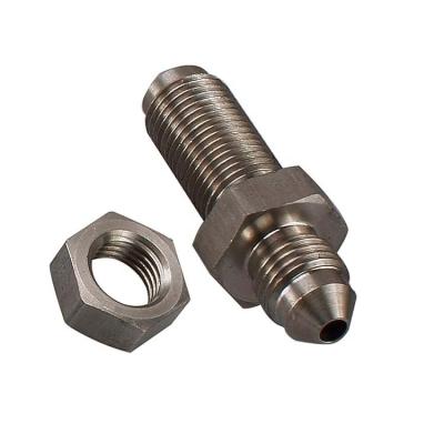 China Stainless Steel 3 AN Stainless Steel Male Bulkhead Brake Hose Fittings With NUT JIC 3 3/8 x 24 UNF Customer's 3D Drawing for sale