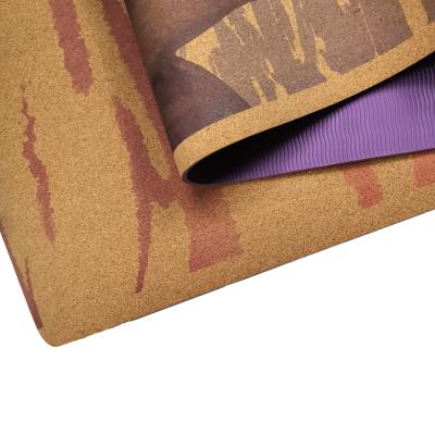 China Wholesale Custom Made Yoga Mat Eco Cork China Factory Print High Density Yoga Mat For Women Brown Yoga Mat for sale