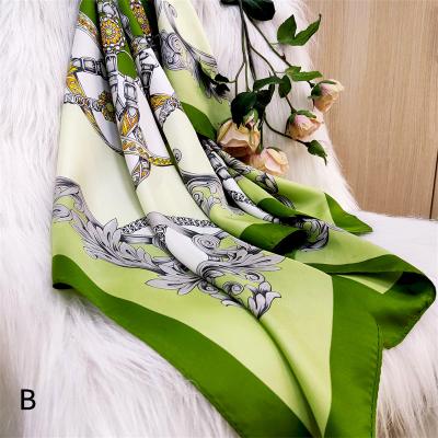 China Pure Silk Women 88*88 Square Twill Double Sided Digital Printing Silk Scarf for sale