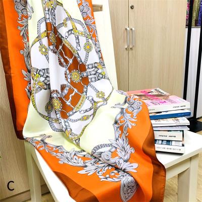 China Square Twill Clean Design Women Adjust Custom Double Sided Digital Printing Vintage Silk Handbag Scarf Wholesale for sale