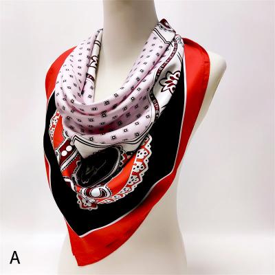 China Real Square Pure Silk Twill Silk Scarf With Logo, Double Sided Digital Printing Silk Scarf For Women for sale