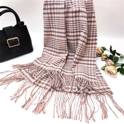 China Fashionable Women Cashmere Feel Scarves And Shawls Plaid Checked Spring Autumn Winter Shawl for sale