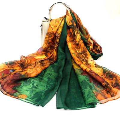 China Fashionable Scarf Polyester Silk Feel Long Manufacturer Scarf For Women for sale