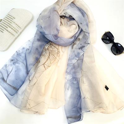 China Manufacturer Fashionable Popular Long Scarf Silk Feel Polyester Scarf For Women for sale