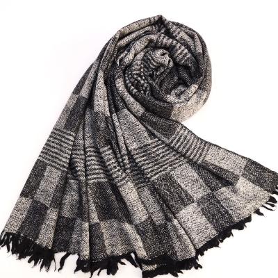 China Plain hot sell women's cashmere and wool long scarf soft luxury pashmina shawls comfortable wraps for sale