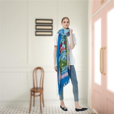 China 2022 Unique Herringbone Shawls Jacquard Weaving Custom Long Wool Scarves And Shawls for sale