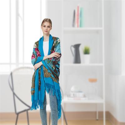 China Latest unique design printed warm shawl winter, shawls wool, printed shawl for women for sale