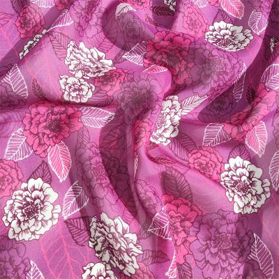 China Wholesale high quality 100% pure silk fabric 12mm organic printed chiffon fabric 114cm/140cm for sale