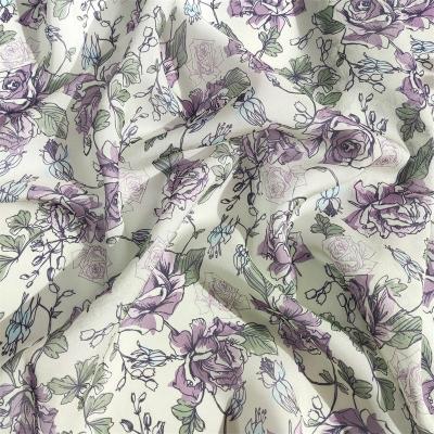 China Organic Soft Mulberry Silk Print Fabric , Various Designs Chiffon Silk Fabrics for sale