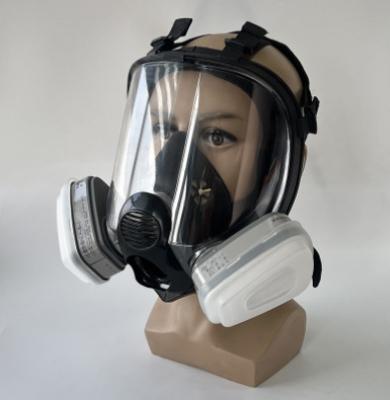 中国 Two Filters Respirator Full Face Mask Silicon Material Toluene Resistant Mask 販売のため