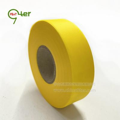 China yellow decreasing promotion tape marking tape tracking tape, 70u~100u multi-thickness available, custom MOQ 10 CTNs 9FTYLS for sale