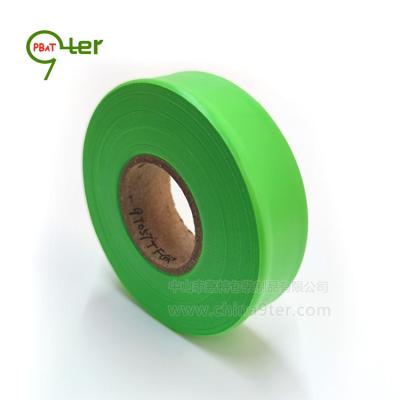 China Agriculture Available Sales U90 Green Fluorine Tape Marking Declining Tape Tracking Tape, 25mm*75M, 120rolls/CTN, MOQ 2 CTNs, Guangdong Factory for sale