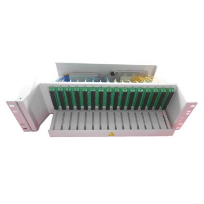 China FTTH 19inch 3U 128 Ports Rotated Fiber Optic Splitter Patch Panel Good Aperture for sale