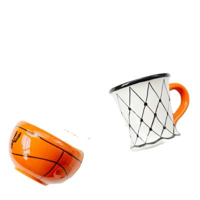 China Minimalist Ceramic Football Shape Ceramic Coffee Cup Tea Cup And Saucer Cup And Saucer for sale