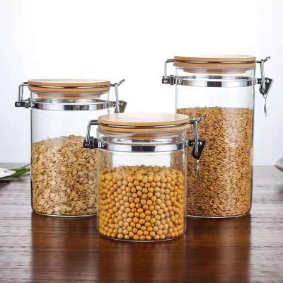 China Best Quality Glass Food Storage Canister Tea Glass Storage Jar Strong Glass Jar Kitchenware Storage Jar for sale