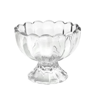 China Factory Sale Various Minimalist Dessert Flower Transparent 200g Glass Salad Bowl for sale