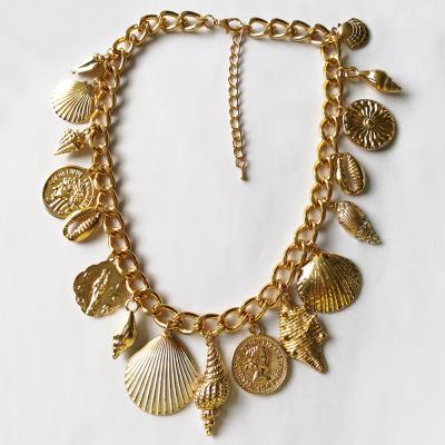 China Fashionable Simple Sea Shell Necklace Nautical Jewelry Cute Conch Seashell Necklace for sale