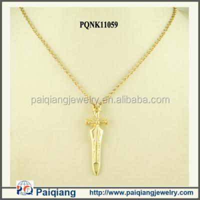 China ALLOY gold sword necklace, gold necklace jewelry, sword pendant necklace for sale