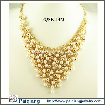 China PEARL gold rice bead necklace design for sale