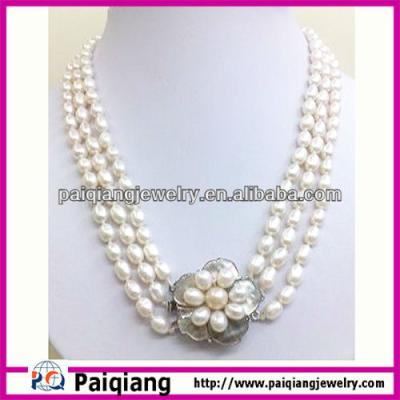 China PEARL Bridal Chain Designs Gold Long Chain Freshwater Pearl Necklace for sale