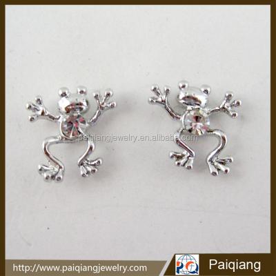 China Wholesale NEW DESIGN ALLOY Tiny Silver Frog Stud Earrings for sale