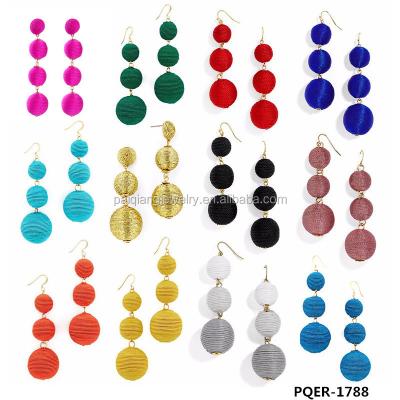 China Latest Romantic Design Top Selling Handmade Fashion Wire Ball Drop Earrings for sale