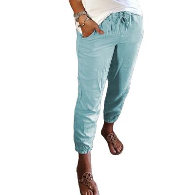 China New QUICK DRY Autumn Waist Solid Color Elastic Casual Pants for sale