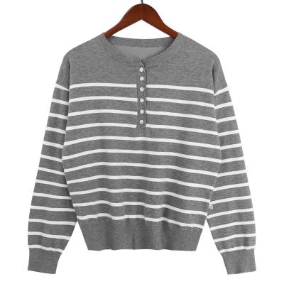 China 2021 sale right access control of autumn QUICK-DRY warm loose striped long-sleeved sweater for sale