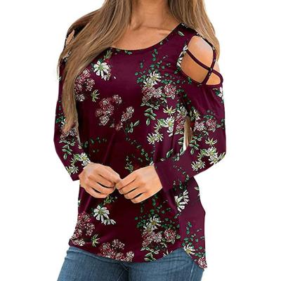 China 2021 autumn and winter new products QUICK DRY ladies printed off-shoulder long-sleeved jacket for sale