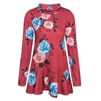 China New autumn and winter women's new T-shirt women's breathable long-sleeved printed casual top for sale