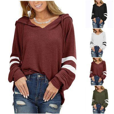 China 2021 Style Warm Breathable Hooded Pumping Color-blocking Casual Long-sleeved Sweater for sale