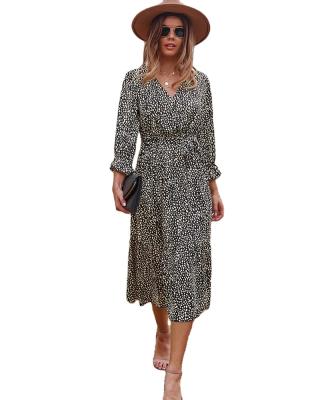 China 2021 Anti-Wrinkle Floral Long Sleeve Casual Dress for sale