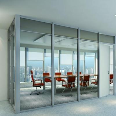 China Easy Installation Gray Color Aluminum Partition And Glass Partition For Office Hotel And Hospitals for sale