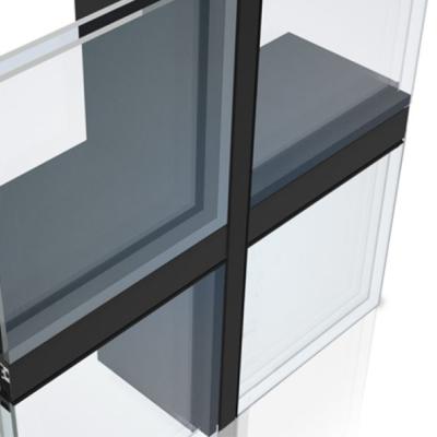 China Modern C80 Series Hidden Facade Window Wall Glass Hidden Glass Wall Series Hidden Frame Curtain Wall Unitized for sale