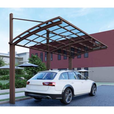 China Modern Custom Aluminum Frame Bow Polycarbonate Ayluminium Car Canop For Villa Use for sale