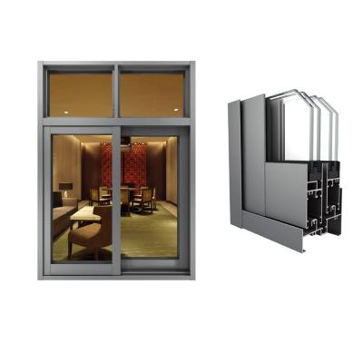 China ATG85E Sliding Window Stip Sliding Thermally Cut Profile Aluminum Sliding Window Glass Windows for sale