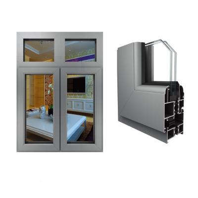 China APG55L Aluminum Swing Window Powder Coated Thermally Cut Profile Aluminum Casement Window for sale