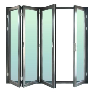 China Aluminum alloy modern door double glazed bi-fold door foldidng door for patio and balcony for sale