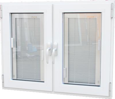 China Swing blinds tilt and turn window with interior blinds and integrated canopy inside the glass for sale