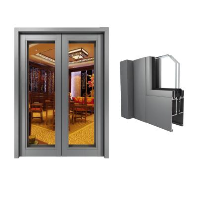 China Modern Spring Hinge Floor Door AM58 Profile Aluminum Framed Glass Door For Entrance for sale