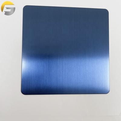 China WL103 exterior and interior decoration sample freestanding high end hotel villa project 4 by 8 panel sapphire hairline blue PVD-plated stainless steel sheets for sale