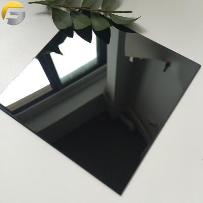 China V248 Building Field Mirror Cheap Glossy Classic Color Decorative Titanium Stainless Steel Black Sheet For Home Office Ceiling Project for sale