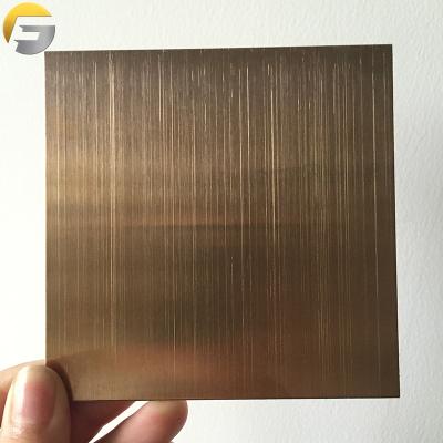 China Exterior and interior decoration hotel villa wall door frame suppliers Pvd hairline brushed finish strip stainless steel Rose Gold WL117 for sale