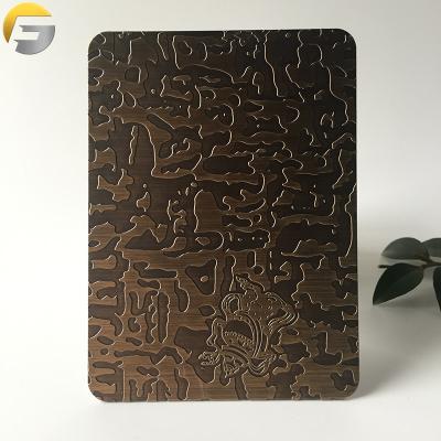 China WL193 Outdoor and Indoor Decoration Decorative Plate Bronze Matte Pvd-Plated Covers Gold 304 Hairline Stainless Steel Sheet for sale